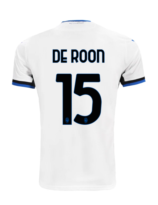 Atalanta's 24-25 Season Away Jersey, Worn by DE ROON with the Number 15