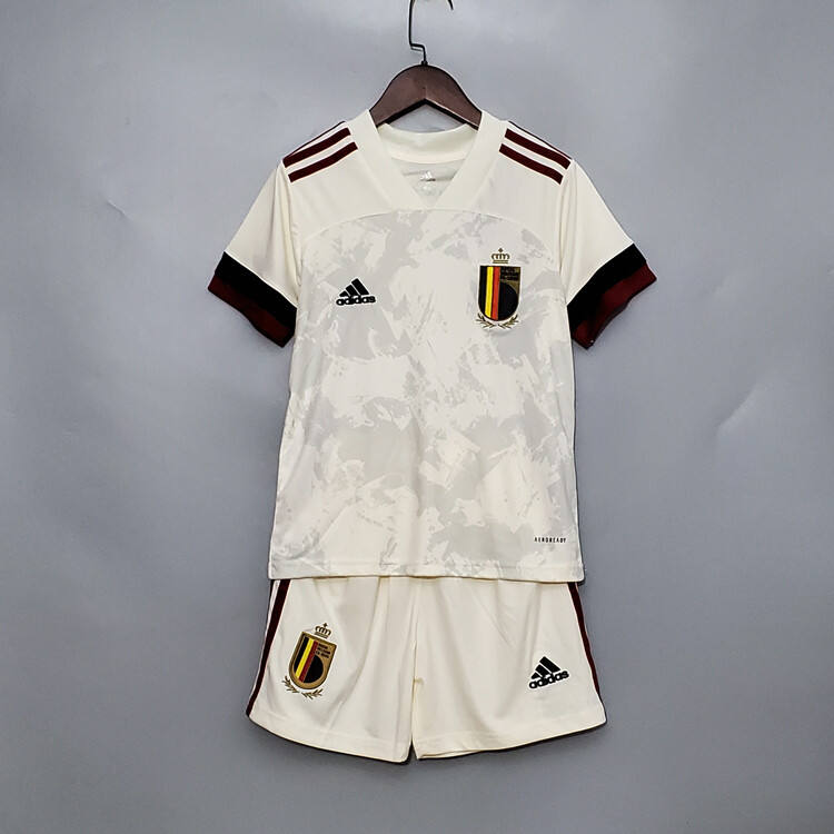 Belgium 20-21 Euro Soccer Shirt White Kids KitShirtShorts - Official