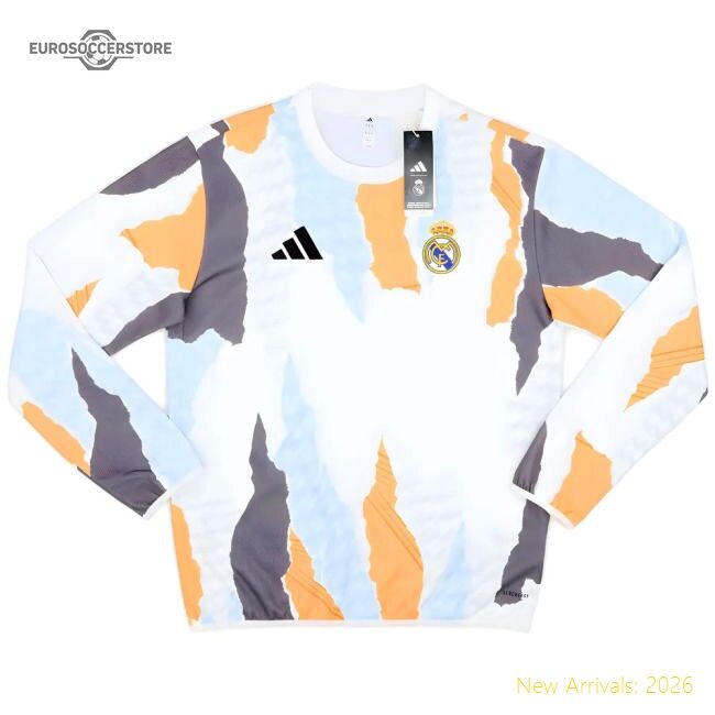 Premium-grade 2024-2025 Real Madrid Pre-match Warm Top (white)