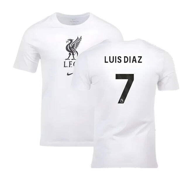 Liverpool 2023-20 Home Football Kit Luis Diaz Name & Number L S