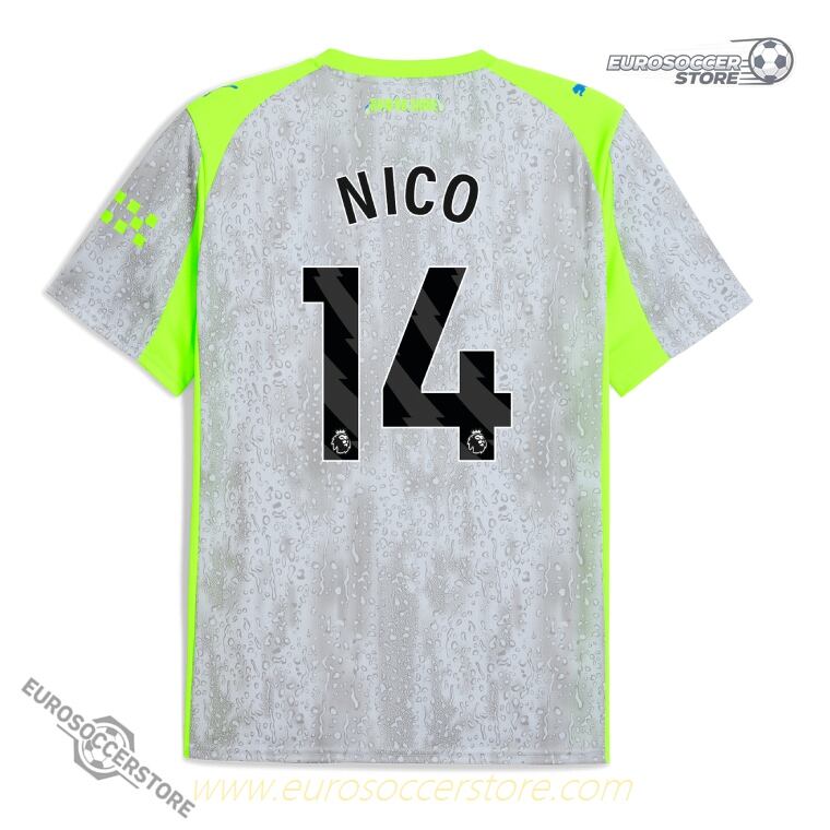 Manchester City's 25-26 Season Third Jersey Featuring NICO 14