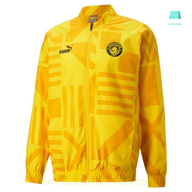 2022-2023 Man City Pre-Match Jacket (Yellow)