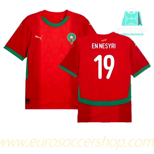 Fan Edition 2024/25 Campaign Morocco Home Jersey (En Nesyri 19)