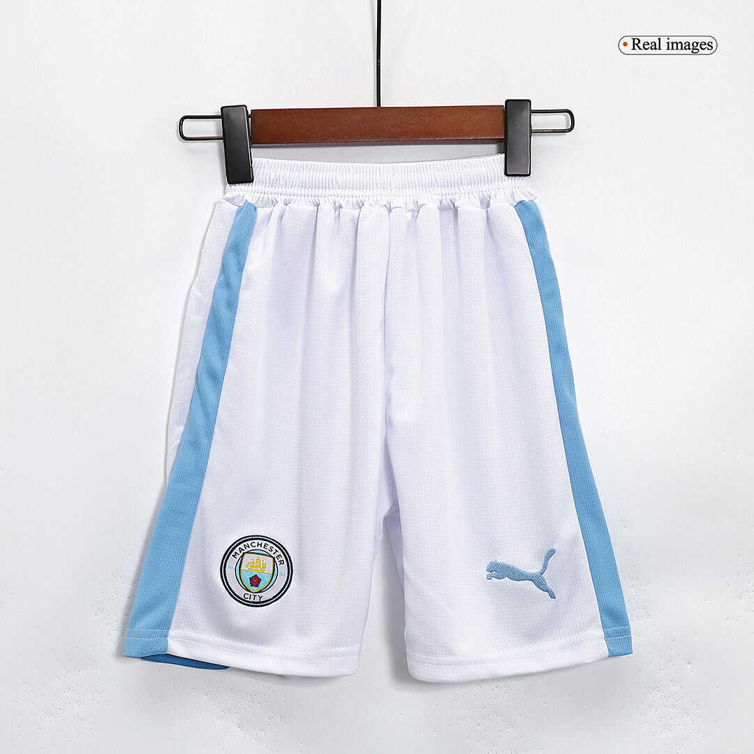 Kid's Manchester City Home Soccer Jersey Kit(Jersey+Shorts) 2023/24Aut