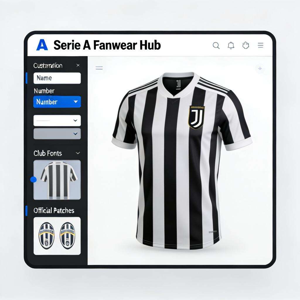 Serie A Fanwear Hub Customization Process: Intuitive Online Design Studio