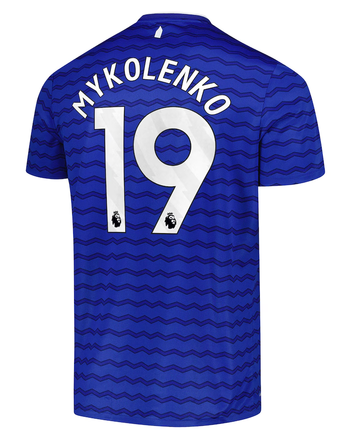 Everton 25-26 Season Home Jersey with MYKOLENKO 19 Printing
