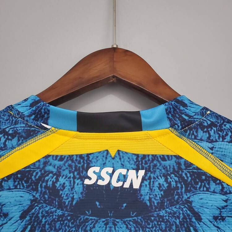 NAPOLI X MARCELO BURLON 2021 YELLOW SOCCER JERSEY FOOTBALL SHIRT -
