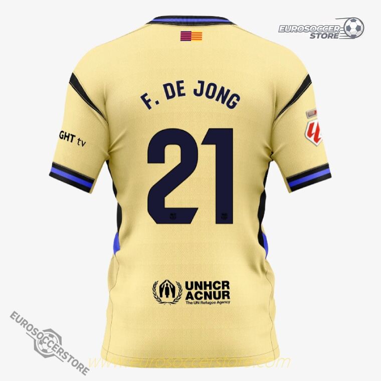 Away Jersey of Barcelona featuring F. DE JONG, number 21, from the 25-26 season