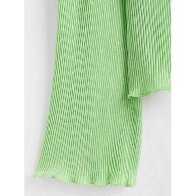 Plisse Bell Sleeve Shirt BD9771