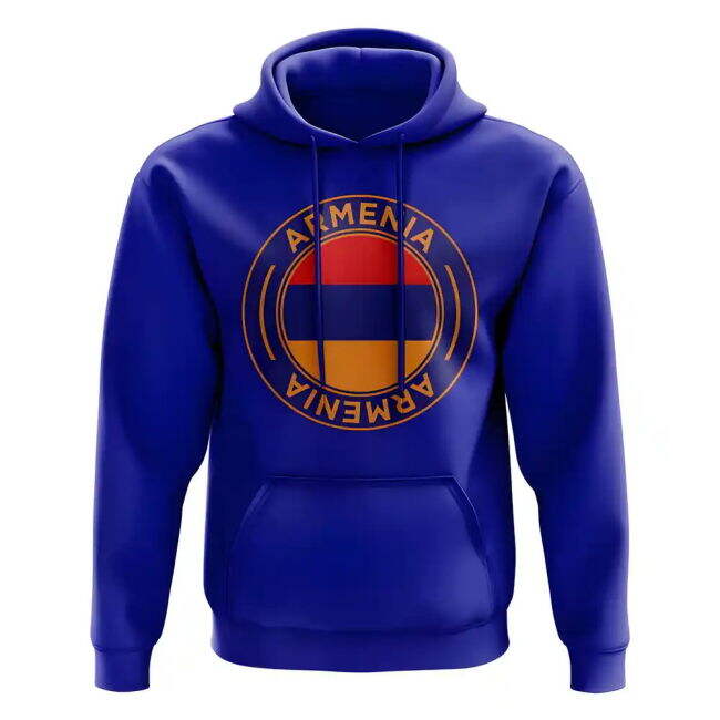 Armenia Football Badge Hoodie (Blue)