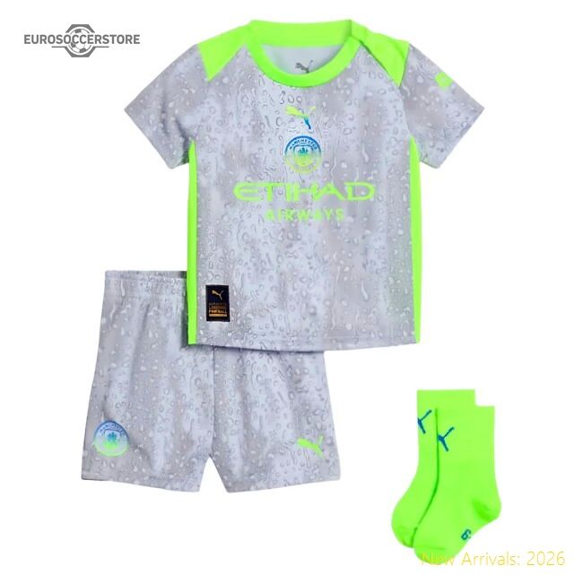 Premium 2025-2026 Man City Third Baby Kit (haaland 9) - Premium