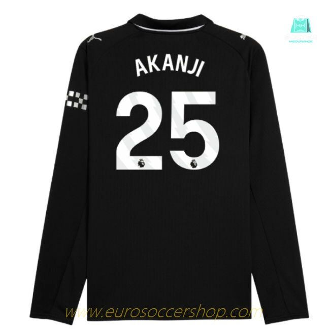 2025-2026 Man City Long Sleeve Away Shirt (Akanji 25)