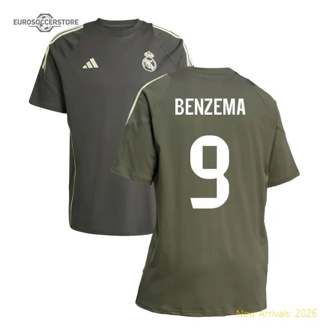 2025-2026 Real Madrid Training Tee (utility Grey) (benzema 9)