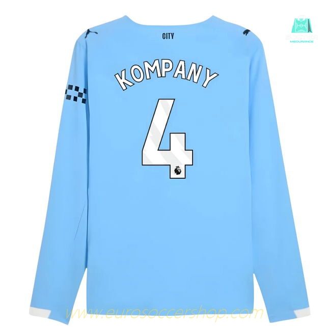 2025-2026 Man City Authentic Long Sleeve Home Shirt (Kompany 4)