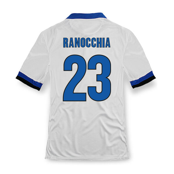 13-14 Inter Milan 23 Ranocchia Away White Soccer Jersey Shirt -