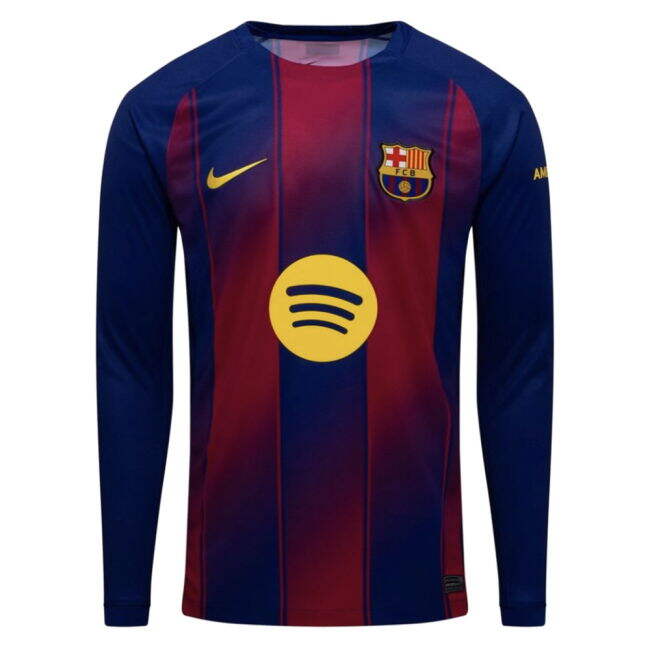 2025-2026 Barcelona Long Sleeve Home Shirt for (Men