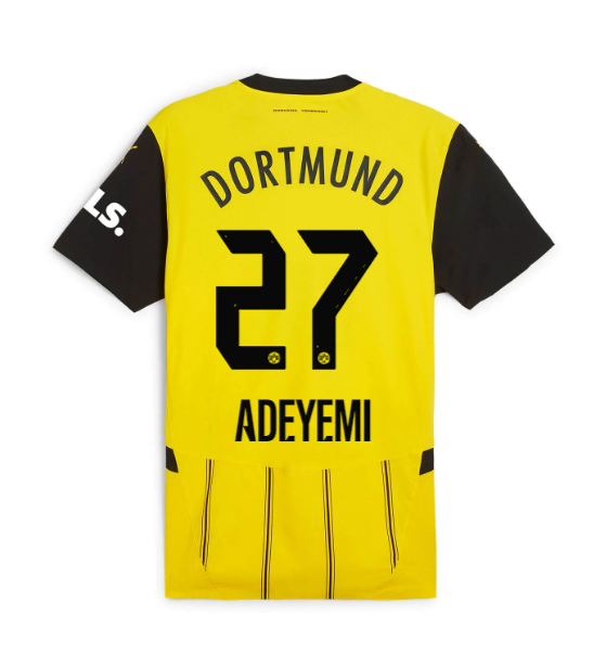 Borussia Dortmund 24-25 Season Home Jersey Featuring Adeyemi with Number 27