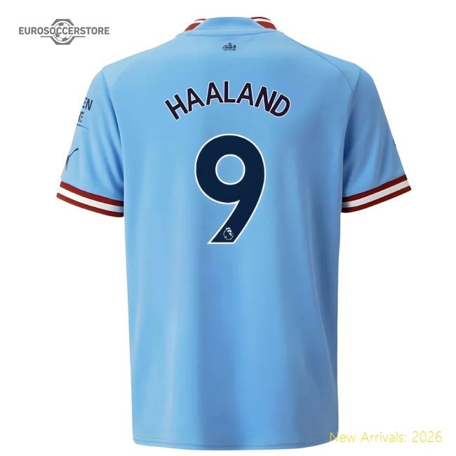 Premium 2022-2023 Man City Home Shirt (kids) (haaland 9) - Premium