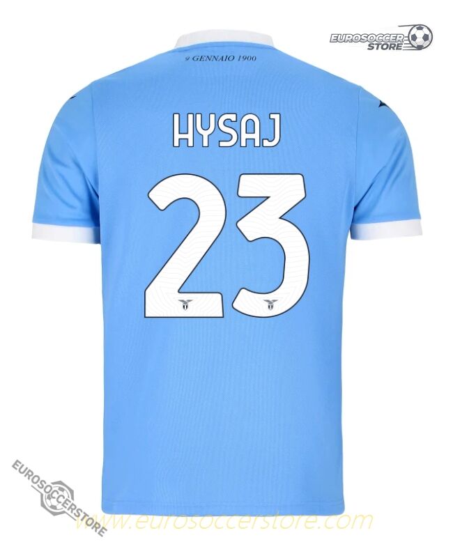 Lazio's 25-26 Season Home Jersey Featuring HYSAJ with the Number 23