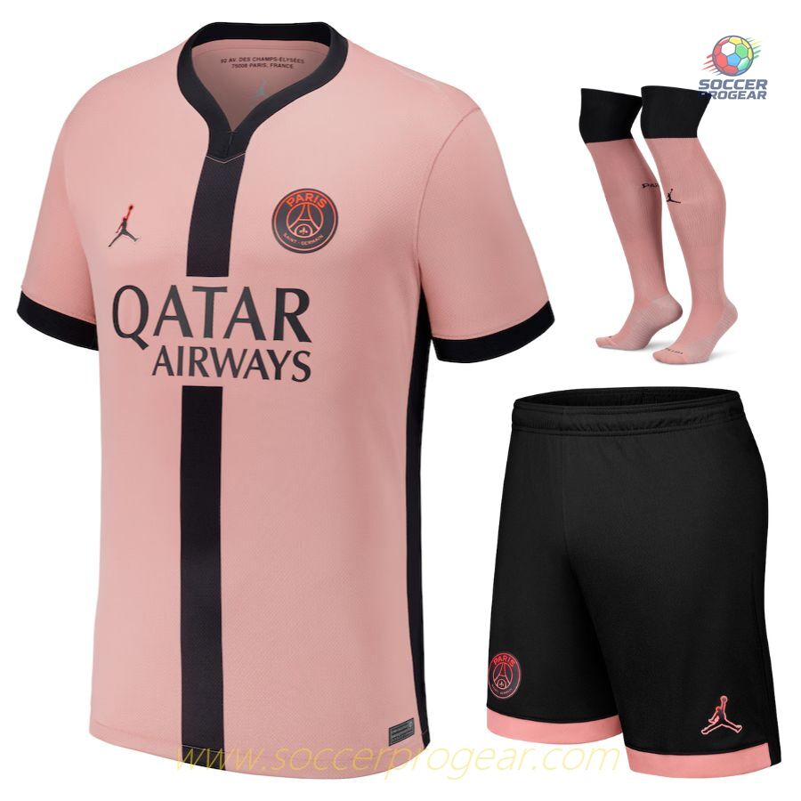 PSG Ligue 1 Uber Eats Third Youth Jersey Set Soccer Team Shirt 2024-2025 Season