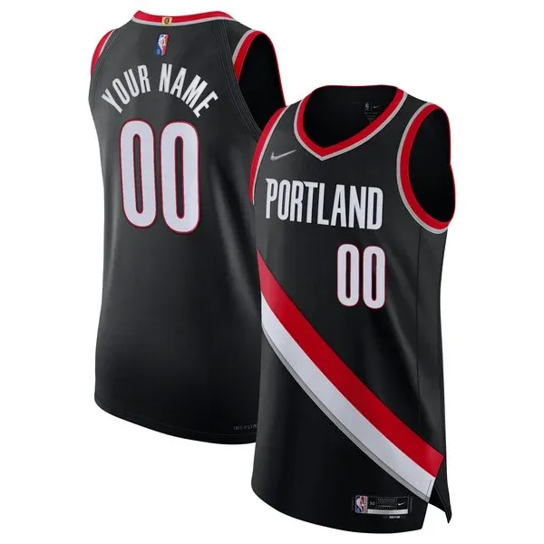 Portland Trail POR Authentic Jersey - high-quality team-jersey - Black