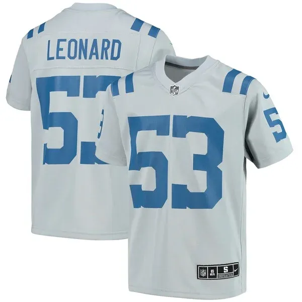 None Shaquille Leonard Game Jersey - Gray | NFL Player Jersey