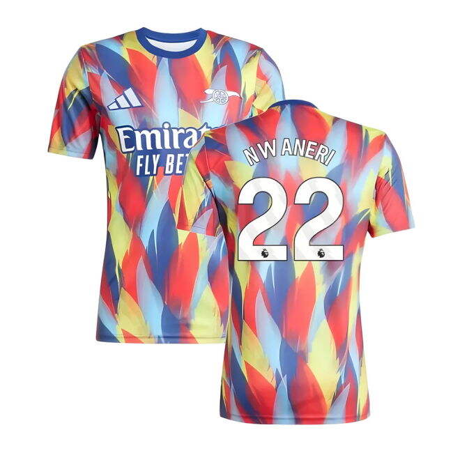 2025-2026 Arsenal Pre-Match Shirt (Victory Blue) (Nwaneri 22) - hig...