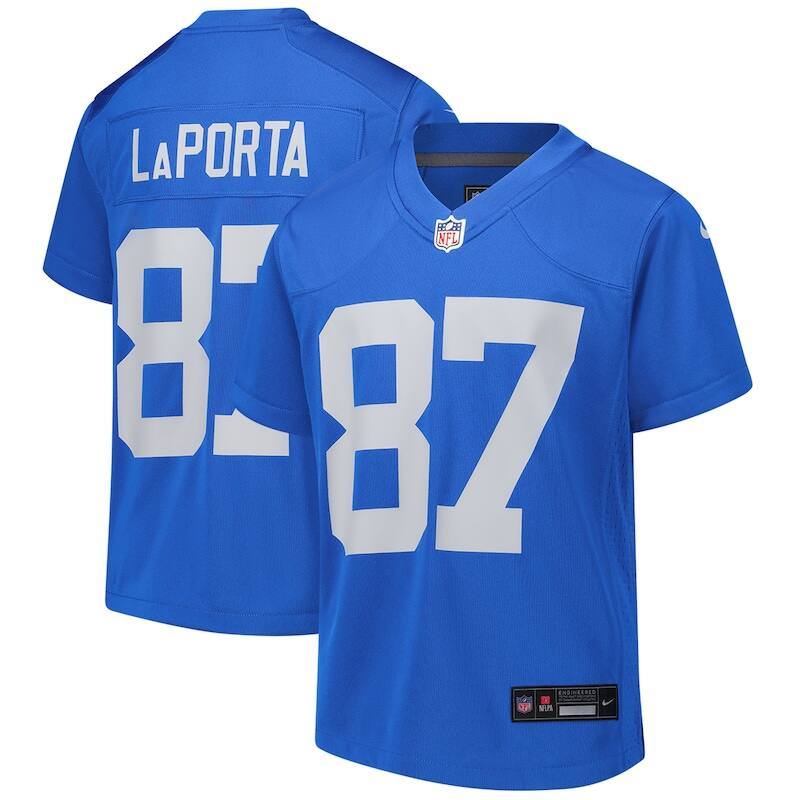 None Sam LaPorta Detroit Lions Powerful Game Jersey Football Apparel