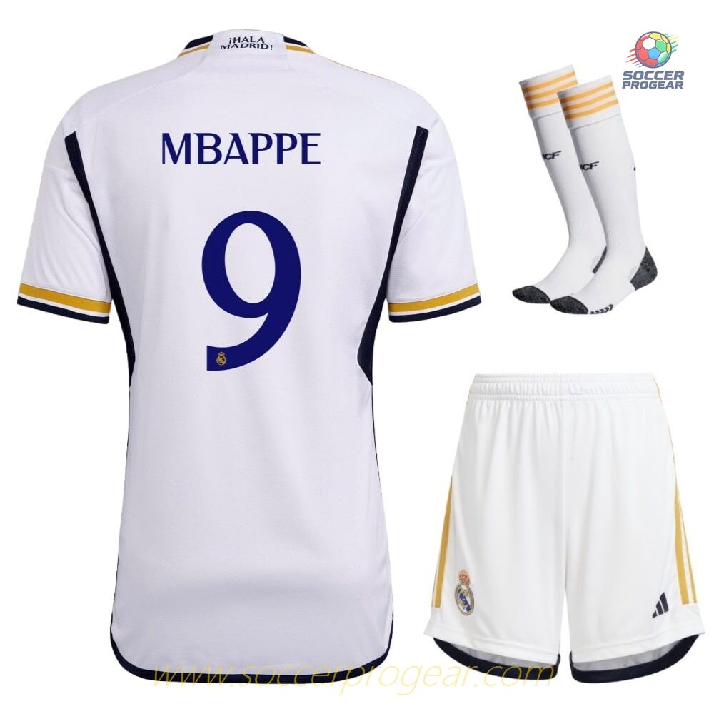 Real Madrid Mbappe Home Soccer Team Shirt 2023-24 Youth Soccer Uniform
