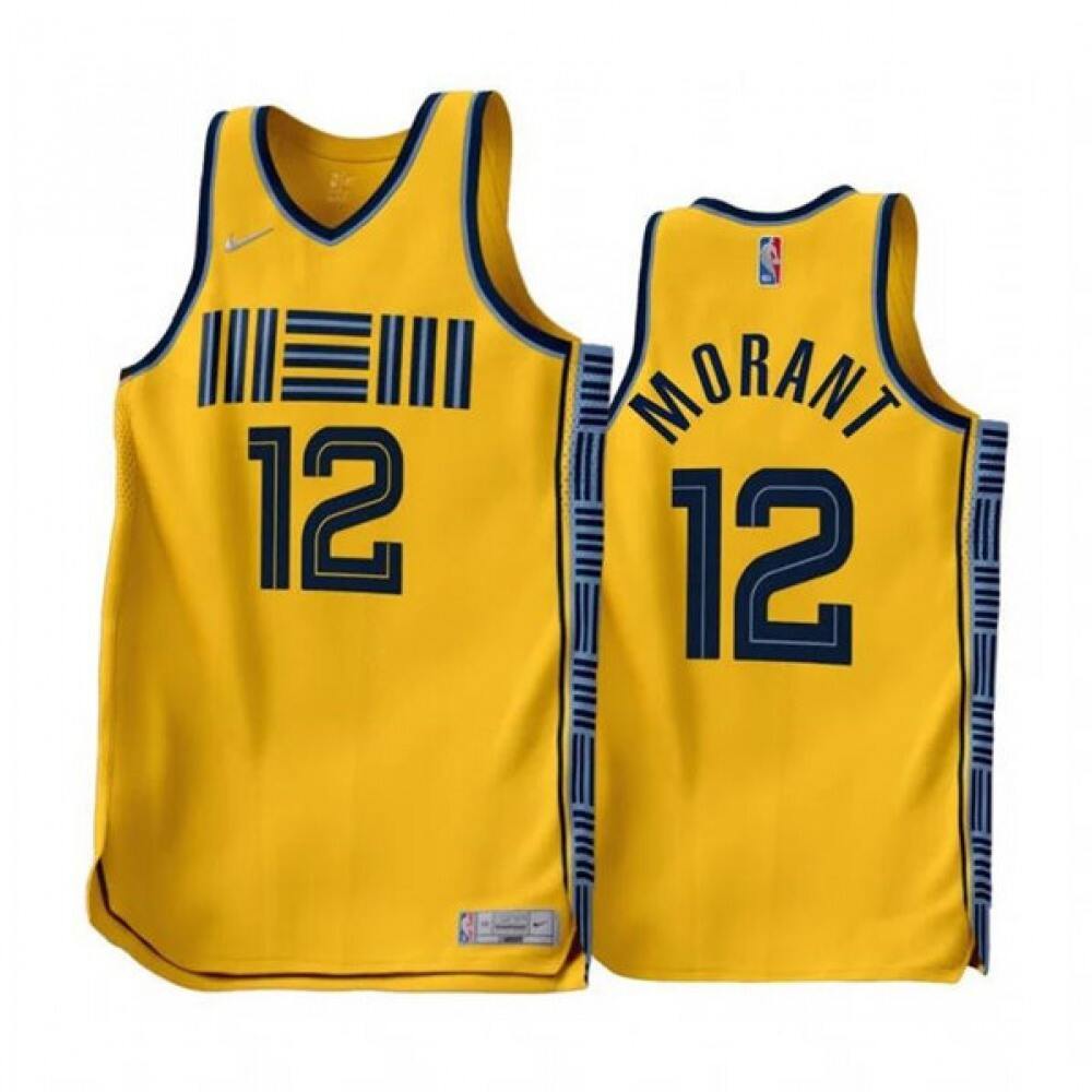 Collector's Item Game-Ready Men's MEM #12 Ja Gold Basketball Jersey