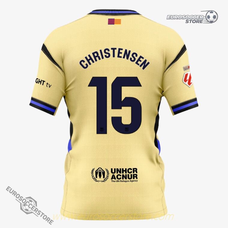 Away Jersey of Barcelona for CHRISTENSEN with number 15 in the 25-26 season