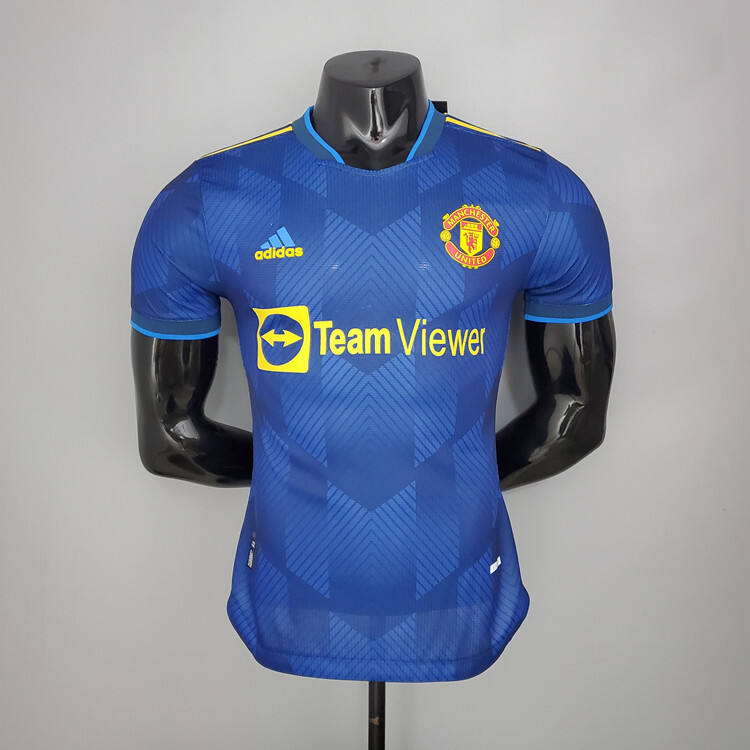 Manchester United 21-22 Away Blue Soccer Jersey Football Shirt Player