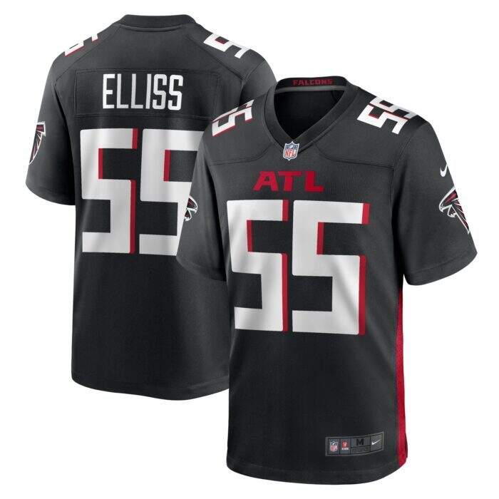 Men's Atlanta Falcons Kaden Elliss Nike Black Game Player ...
