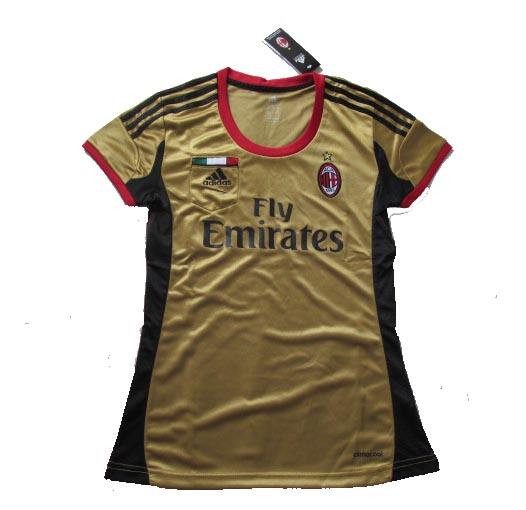 13-14 AC Milan Away Golden Women's Jersey Shirt - Official Replica 439