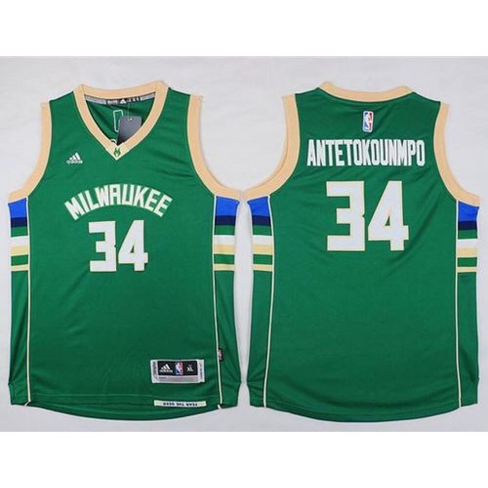 Fan Favorite Affordable Men's Bucks #34 Giannis Green Basketball Jersey