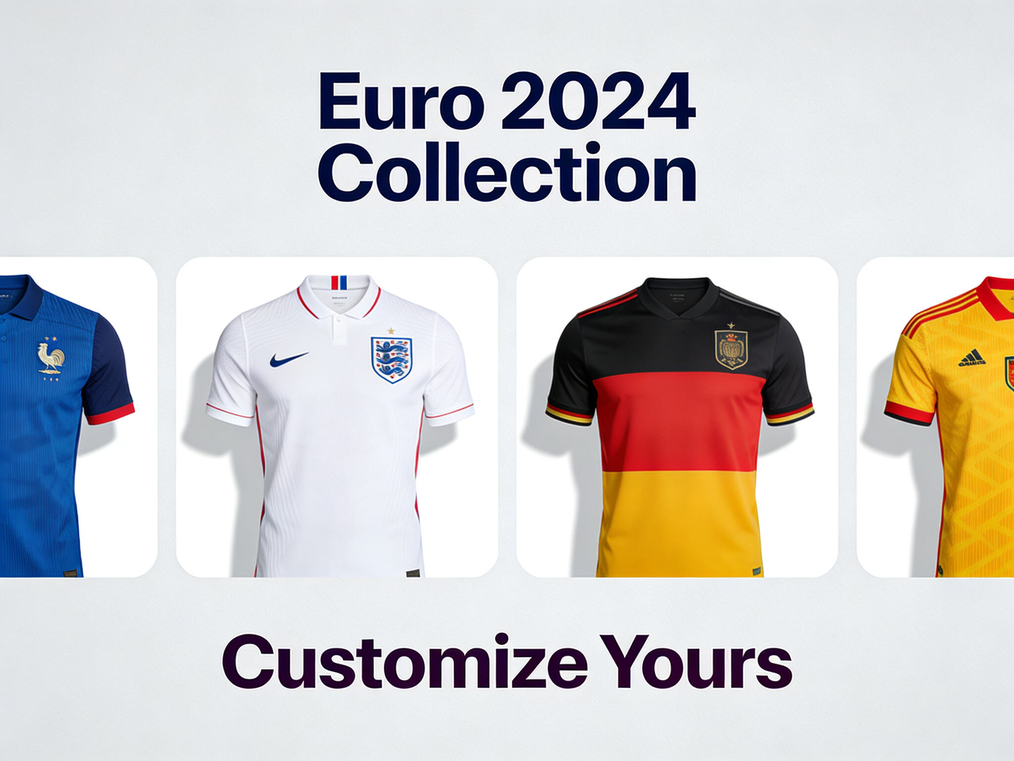 Explore the full collection and start your custom design journey for Euro 2024 at JerseyEuro2024.com.