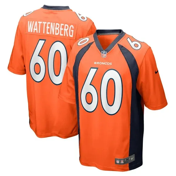 None Luke Wattenberg Game Jersey - Orange | NFL Player Jersey
