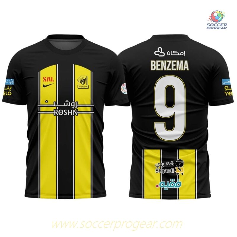 Al Ittihad Benzema Home Football Soccer Jersey 2023 2024