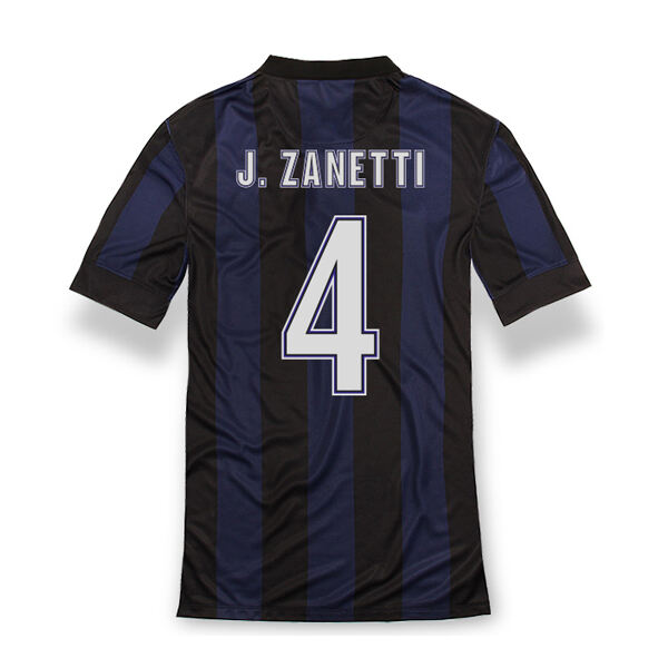 13-14 Inter Milan 4 JZanetti Home Soccer Jersey Shirt - Official