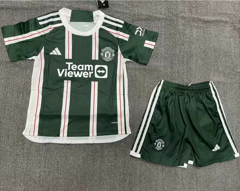 Kids Manchester United 2324 Away Soccer Kit ShirtShorts - Official