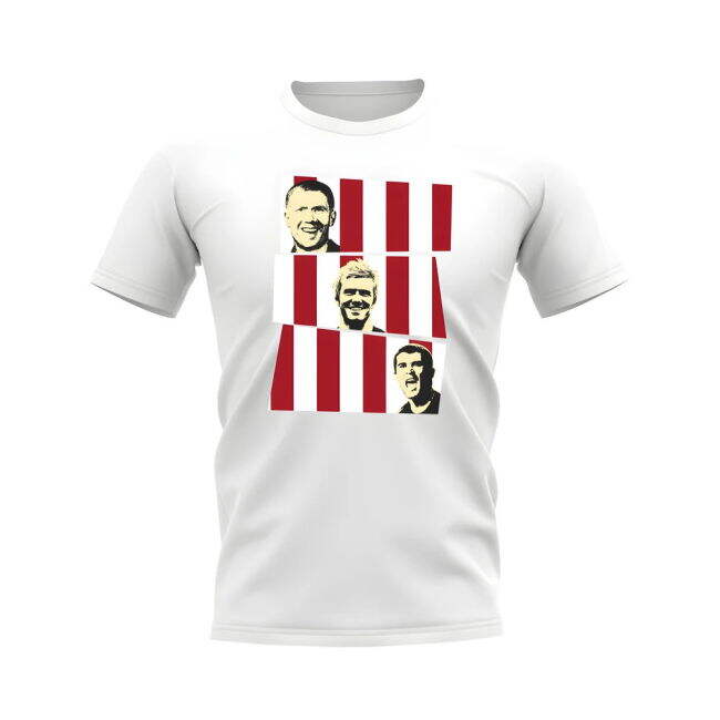 Scholes Beckham Keane Manchester United Trio T-Shirt (White)