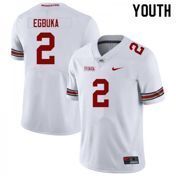 Emeka Egbuka Ohio State Buckeyes #2 Nike Youth White Official Replica