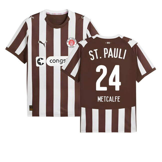 2025-2026 St Pauli Home Shirt (Metcalfe 24)