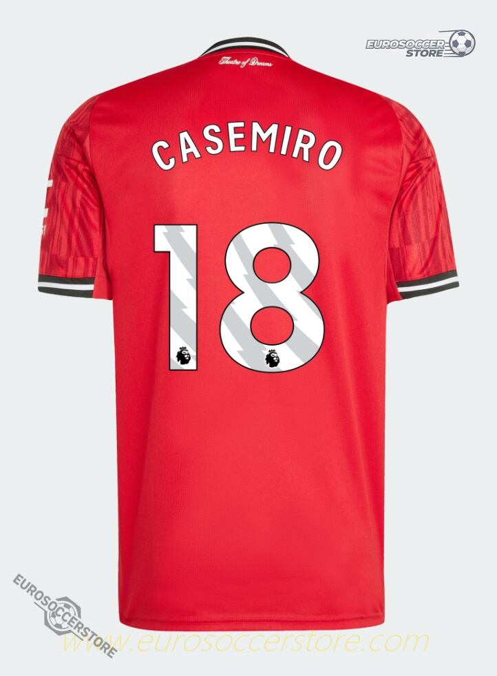 Manchester United's 25-26 Home Jersey featuring CASEMIRO with the number 18.