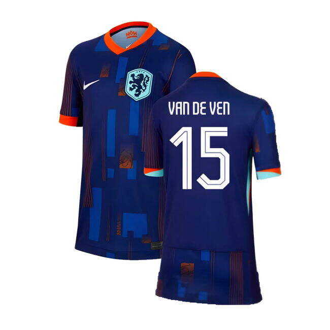 Affordable 2024-2025 Netherlands Away Shirt (Kids) (Van De Ven 15) Playful