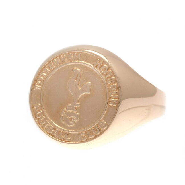 Spurs Authorized Tottenham Hotspur FC 9ct Gold Crest Ring Large