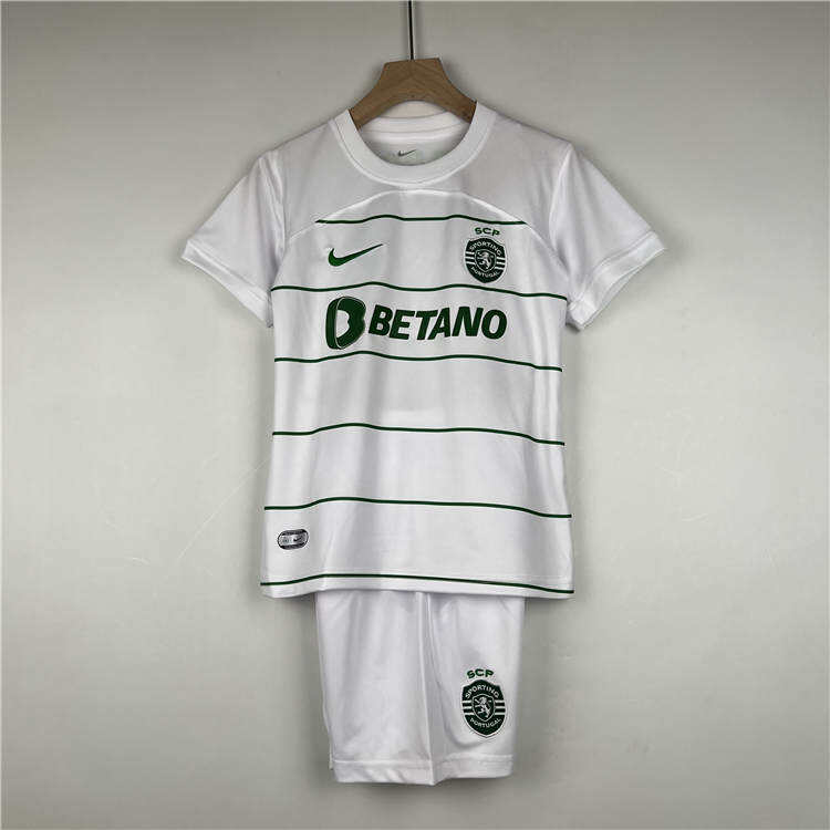 Kids Sporting Lisbon 2324 Away Football Kit ShirtShorts - Official