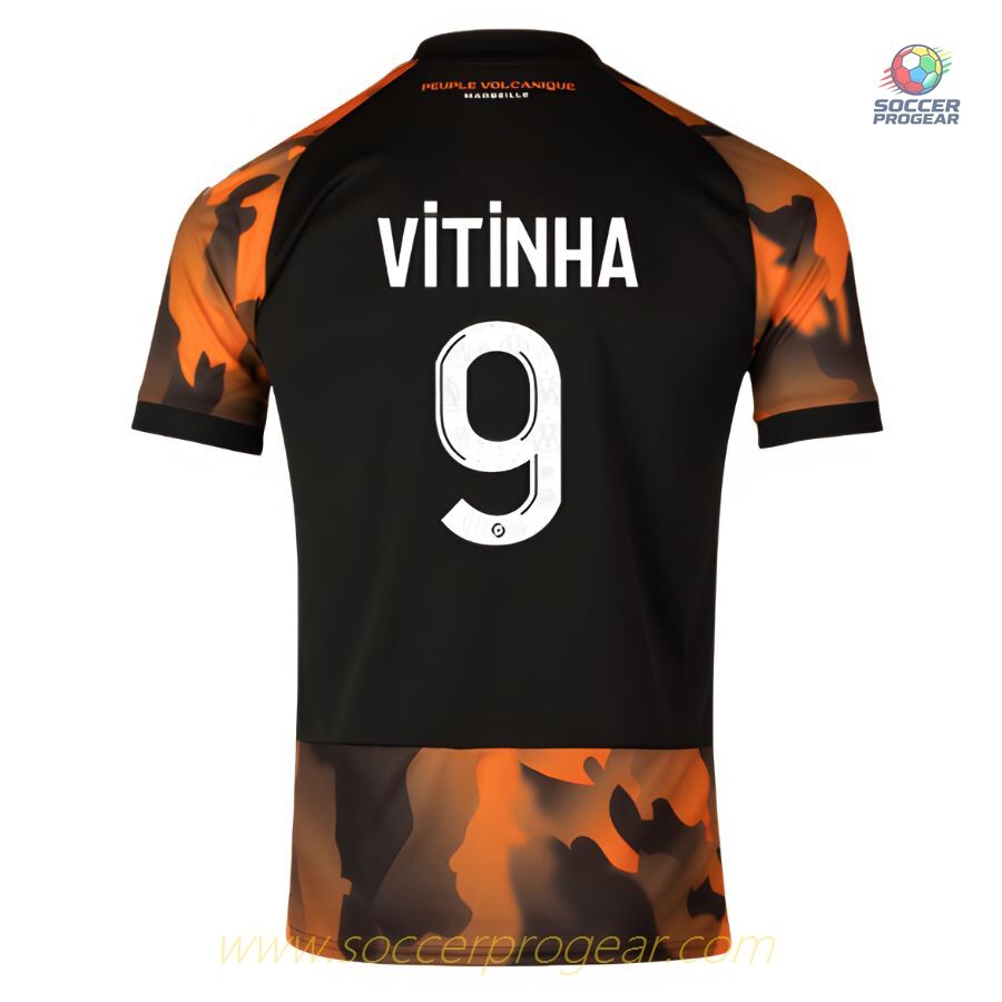 OM Ligue 1 2023 2024 Third Vitinha Youthren's Soccer Uniform Football Jersey