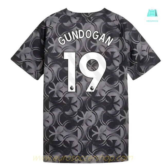 2025-2026 Man City Warm Up Jersey (Black) - Kids (Gundogan 19)