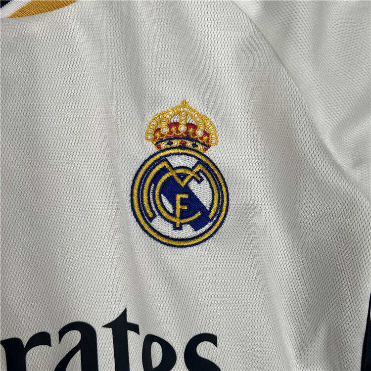 KidsYouth Real Madrid 2324 Home White Soccer Football KitShirtShort -